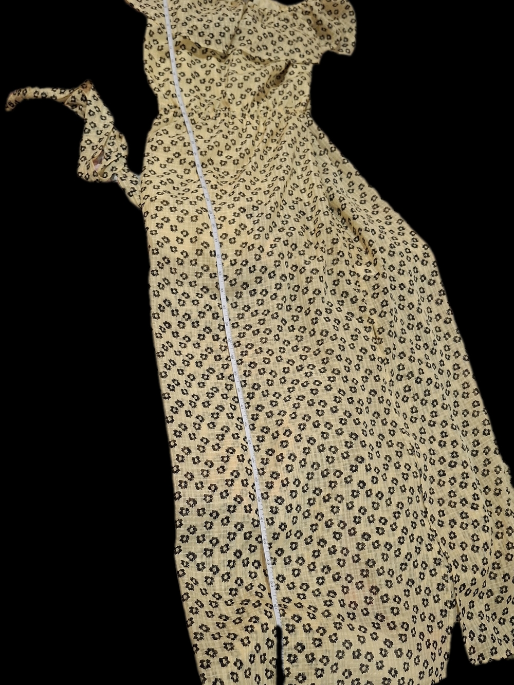 1. State Yellow Off-Shoulder Floral Tie-Waist Midi Dress - Picture 11 of 16